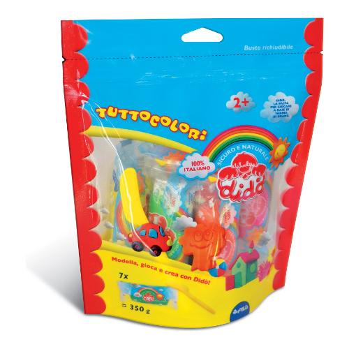 Fila Pasta modellabile Tuttocolori Busta richiudibile 7 panetti 50gr e 1 attrezzo DIDÒ 399600