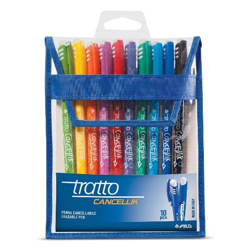 Fila Set penne cancellabili sfera cappuccio 10 pz tratto Fine - 0,4 mm TRATTO CANCELLIK Colori assortiti 834700