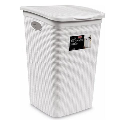 Stefanplast Porta biancheria Plastica (50Lt) ELEGANCE Bianco 30050