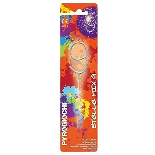 Cereria Di Giorgio Candela compleanno Nr. 9 Stellina Mix PYROGIOCHI 41079