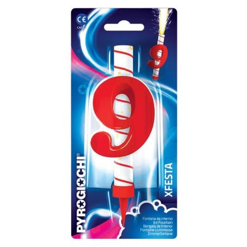 Cereria Di Giorgio Candela compleanno Nr. 9 Fontana Mix PYROGIOCHI 41009 A