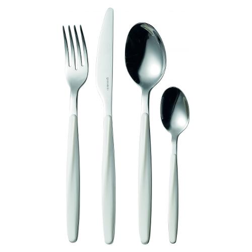 Guzzini Set posate tavola 24 pz Inox MY FUSION Bianco 11070011
