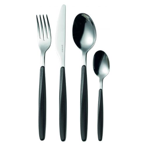 Guzzini Set posate tavola 24 pz Inox MY FUSION Nero 11070010