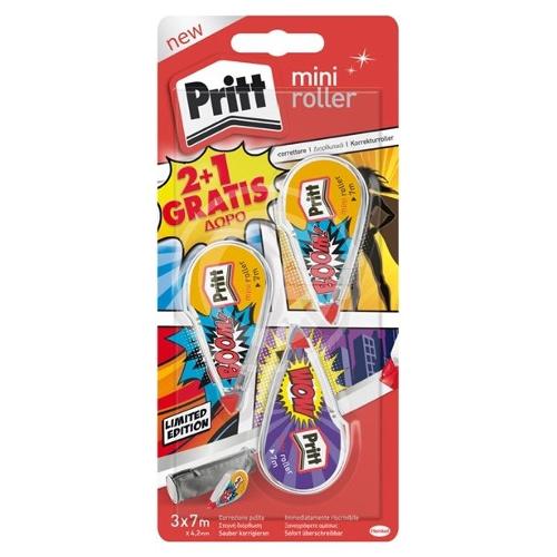 Pritt Set correttori a nastro 3 pz 4,2 mm x 7 mt Mini Roller Assortito 2883352