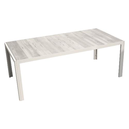 Amicasa Tavolo da esterno alluminio NEOS Fisso Bianco e Grigio (205x100x73,5cm) LS TC01