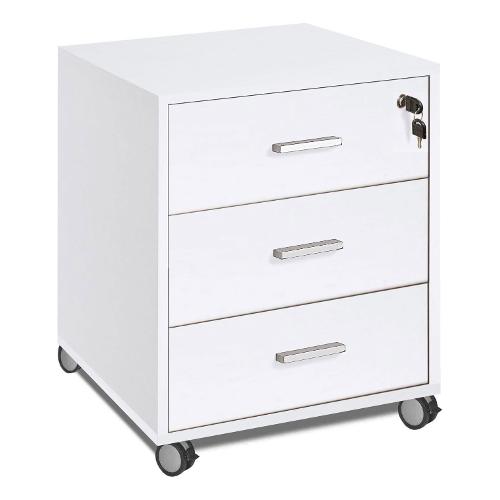Sarmog QUADRANTE 733 Cassettiera ufficio 3 Cassetti Bianco fiammato (50cm)