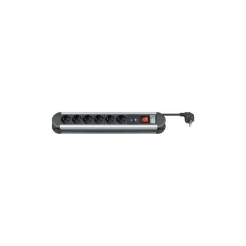 Techly Multipresa tavolo 6 uscite con interruttore 10/16A Nero e Alluminio IUPS PCP AL6