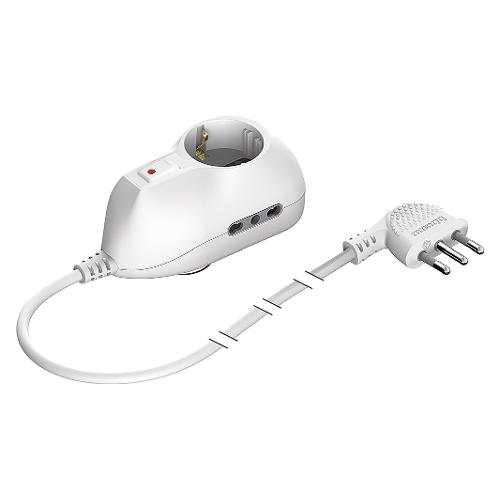 Bticino Multipresa tavolo 3 uscite con interruttore sicurezza Bianco 3632DB