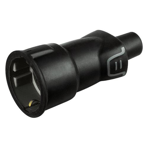 Bticino Presa elettrica 2P+T (std italiano 10A e tedesco 16AI IP44 cavo assiale nero S2019GE