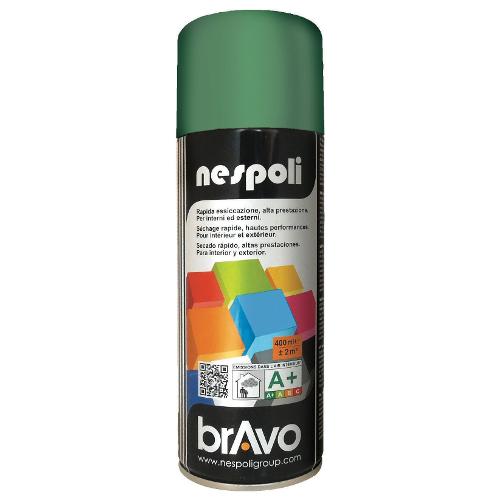 Nespoli Smalto spray lucido rapido BRAVO verde reseda ral 6011 bomboletta 400 ml N0PCA46011