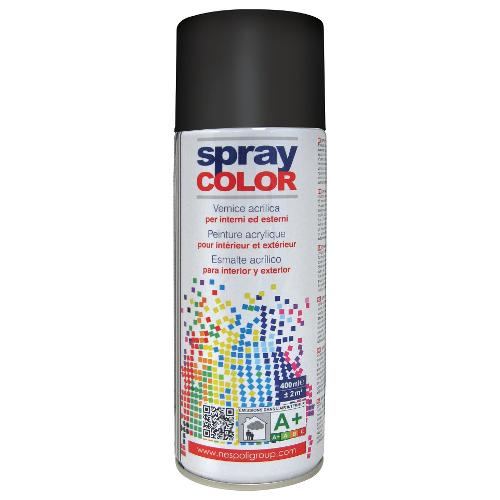 Nespoli Smalto spray satinato rapido SPRAYCOLOR nero ral 9005 bomboletta 400 ml N764B37104