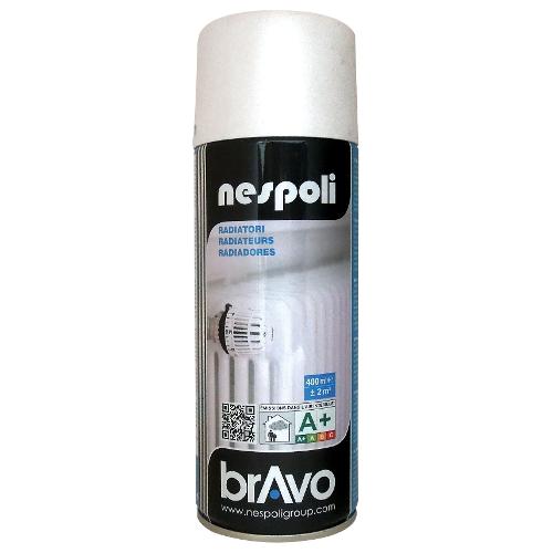 Nespoli Smalto spray satinato per radiatori BRAVO bianco ral 9010 bomboletta 400 ml N0PSV49010L