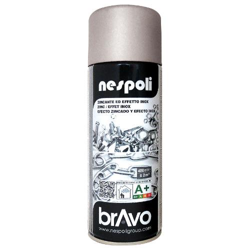 Nespoli Smalto spray zinco freddo BRAVO silver opaco bomboletta 400 ml N0PCD40091