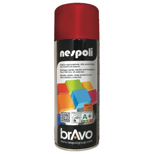 Nespoli Smalto spray lucido rapido BRAVO rosso rubino ral 3003 bomboletta 400 ml N0PCA43003