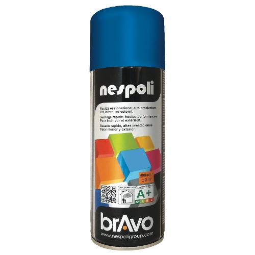 Nespoli Smalto spray lucido rapido BRAVO blu traffico ral 5017 bomboletta 400 ml N0PCA45017
