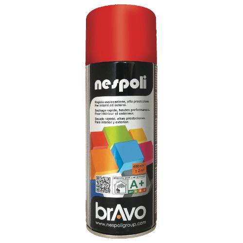 Nespoli Smalto spray lucido rapido BRAVO rosso traffico ral 3020 bomboletta 400 ml N0PCA43020