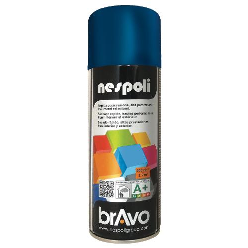 Nespoli Smalto spray lucido rapido BRAVO blu genziana ral 5010 bomboletta 400 ml N0PCA45010