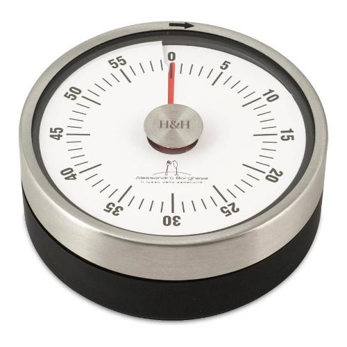 Alessandro Borghese Timer cucina (8cm) base magnetica 0-60 min Silver e Nero 8935100