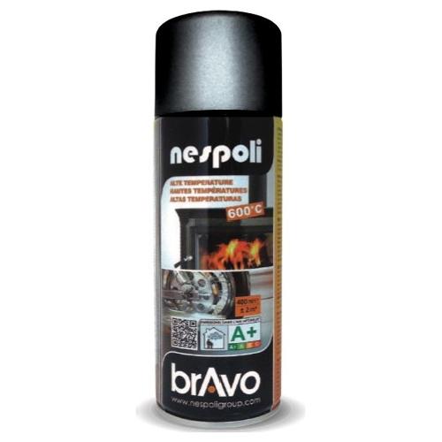 Nespoli Smalto spray satinato alte temperature BRAVO nero bomboletta 400 ml N0PSA49005