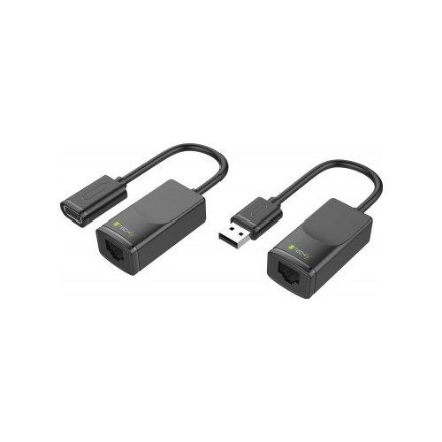 Techly Adattatore computer Extender USB su Cavo Cat.5E 6 60m Black IUSB EXTENDTY2