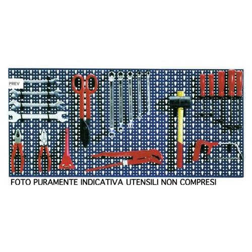 Bizzotto Scaffalature Pannello porta attrezzi lamiera acciaio blu ral 5010 (98x0,5x48 cm) 03189 054A