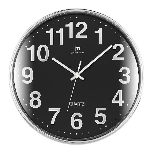 Lowell Orologio da parete (35,5cm) JUSTAMINUTE Nero e Cromo 00816N