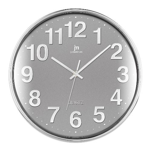 Lowell Orologio da parete (35,5cm) JUSTAMINUTE Grigio e Cromo 00816G