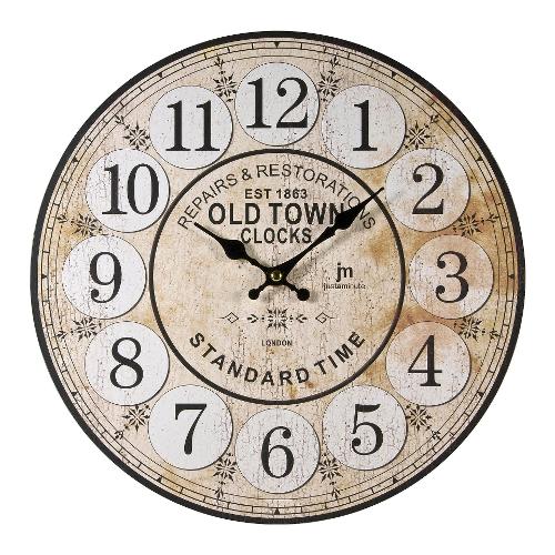 Lowell Orologio da parete (33,5cm) JUSTAMINUTE Ocra antico 21439