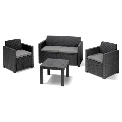 Allibert Set da esterno resina ALABAMA Lounge 4 posti Antracite K213968K939KK