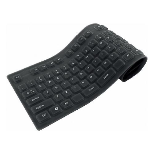 Manhattan Tastiera computer Flessibile in Silicone Wired Black IDATA KB R109L