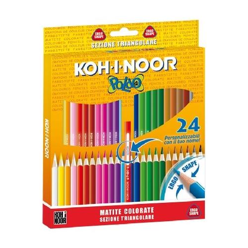 Koh I Noor Set matite colorate classiche sezione esagonale 24 pz POLDO Colori assortiti DH3624