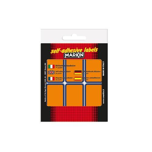 Koh I Noor Set etichette adesive permanenti (70x37mm) 10 ff da 6 pz MARKIN Arancio X10056F AR