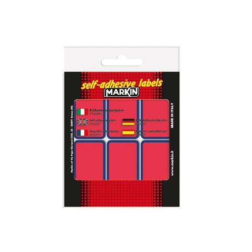 Koh I Noor Set etichette adesive permanenti (70x37mm) 10 ff da 6 pz MARKIN Rosso X10056F RO