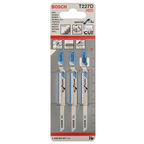 Bosch Set lame seghetto alternativo Per alluminio T218A 3 pz 100 mm 2608631671