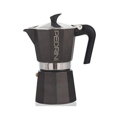 Pedrini Caffettiera Alluminio 6 Tazze AROMA COLOR Antracite 9114