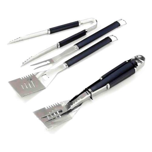 Ompagrill Set attrezzi barbecue 3 Pezzi Inox e Nero 03450