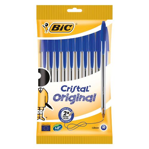 Penna a sfera con cappuccio Bic Cristal Soft blu - tratto 1,2 mm