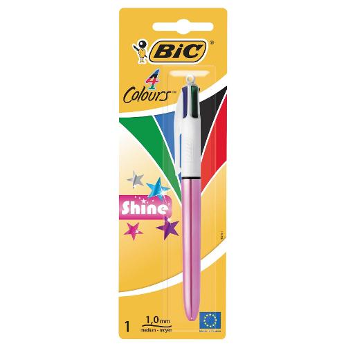Bic Penna sfera multicolore scatto Shine 4COLOURS tratto Medio - 1,0 mm assortito 902126