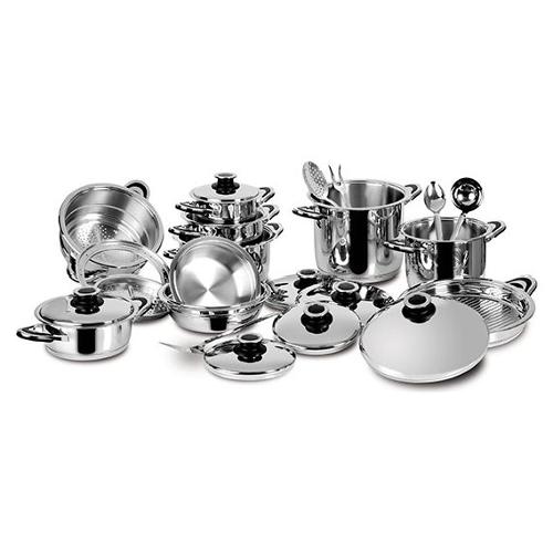 Lagostina Batteria pentole Inox 24 pz DIETETICA Cromo lucido 010500000003