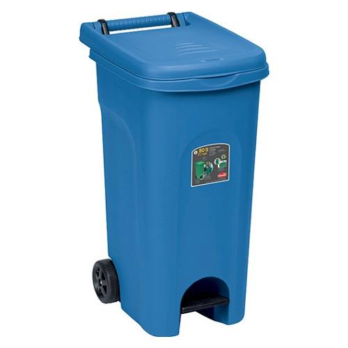 Stefanplast Bidone carellato (80L) con pedale URBAN ECO SYSTEM Blu 25602