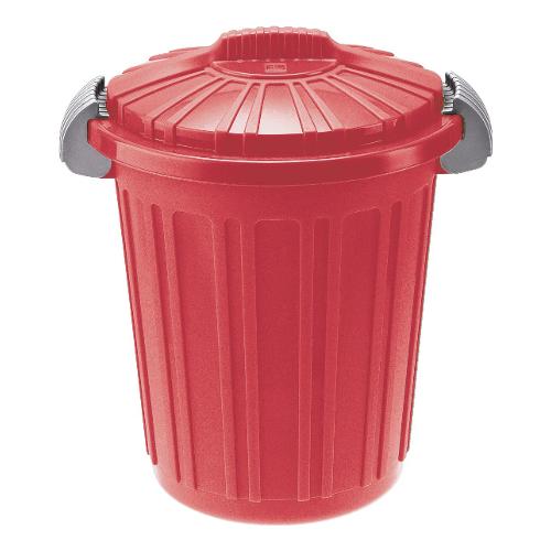 Bidone AURORA Teo con coperchio doppia clip Rosso 46L 8101373521