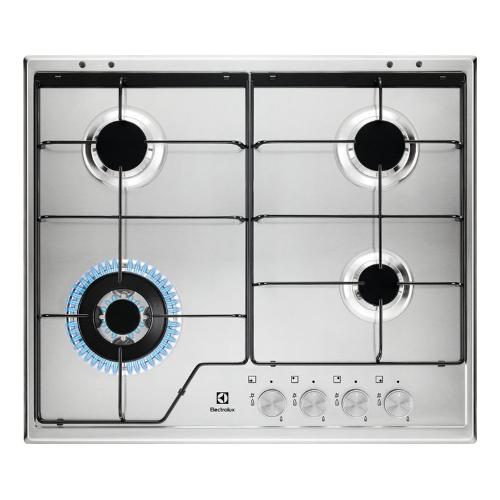 ELECTROLUX KGS6404SX Piano cottura a Gas larghezza 59,4 cm - Acciaio Inox - 4  Fuochi - Piani cottura 60 cm - Piani cottura - Elettrodomestici da Incasso