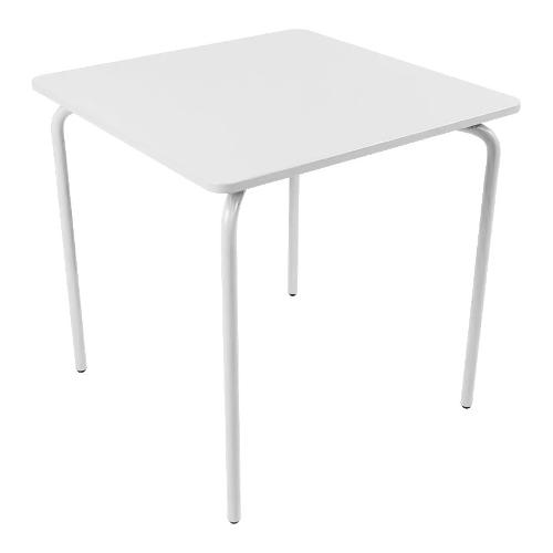 Amicasa Tavolo da esterno ferro Fisso Bianco (48x48cm)