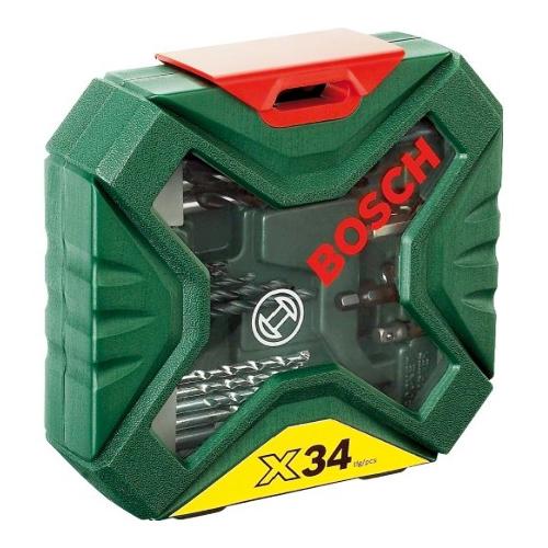 Bosch Set punte trapano pietra, metallo, legno, plastica Astuccio 34 Pz 2607010608