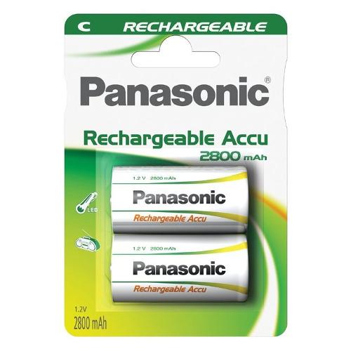 Panasonic Batteria Mezza Torcia C ricaricabile 2800mAh RECHARGEABLE 2pz P 14 2BC2800