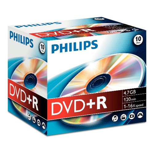 Philips DVD+R 4,7GB/120min Jewel Case DR4S6J10C 10