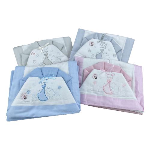 Baby Idea Set lenzuola lettino completo Flanella 3 pz colore assortito L1950