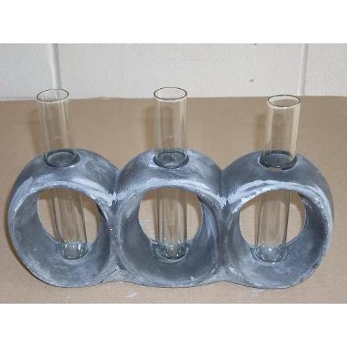 Amicasa Porta vaso Stone tondo 3 fori Blu HL4206