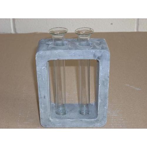 Amicasa Porta vaso Stone quadro 2 fori Blu HL3389M