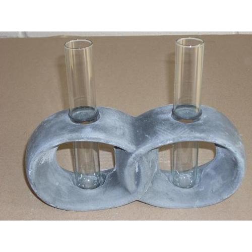 Amicasa Porta vaso Stone tondo 2 fori Blu HL4205